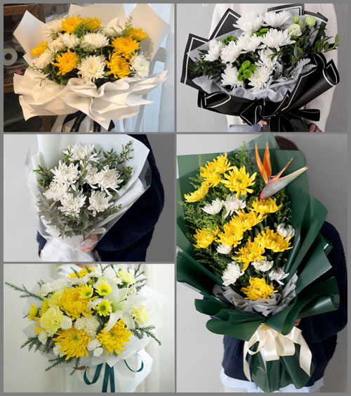广东梅州市五华县华城镇黄金村白事花束代送